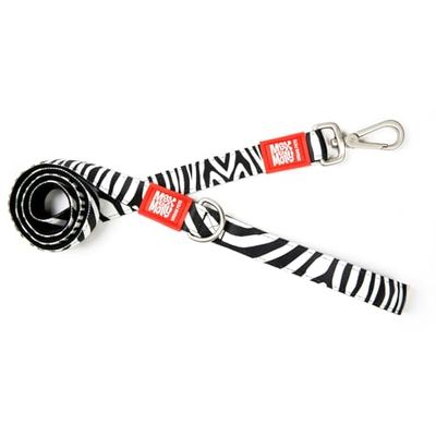 Max & Molly Zebra Classic Correa Corta, XS, Blanco y Negro Cebreado