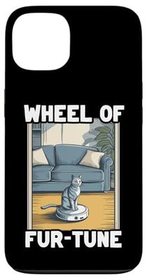 Wheel Of Fur-Tune Cat On Robot Vacuum Cleaner Cat Case for iPhone 13