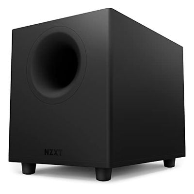 NZXT Relay PC Gaming Subwoofer- AP-SUB80-UK - Deep, Powerful Bass - Compact Design - 140 Watts - Down-Firing 6.5" Driver - Crossover & Phase Control - High-Quality Construction - Black