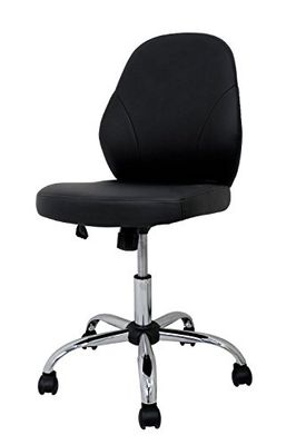 De Spaanse stoel Oviedo bureaustoel, kunstleer, zwart, 54 x 47 x 94 cm