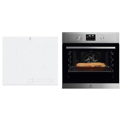 Electrolux 300 Piano a induzione LIL61443BW, piano cottura a induzione, 60 cm & Serie 600 Forno da Incasso Multifunzione, Capacità 72 L, EOF4P46X, Classe A+