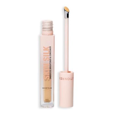 Revolution, Skin Silk Radiant Serum Under Eye Brightener, Hydrates & Smooths Under Eye with Hyaluronic Acid & Squalane, Vegan & Cruelty-Free, Medium Yellow, 4ml