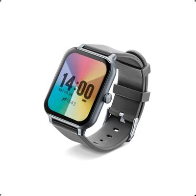 cellularline - ION - Bluetooth® Smartwatch met App voor iOS en Android - Batterijduur: 5 dagen - LED-display - Voorbeeld van meldingen - Hartslag - Bewaking van fysieke activiteit - Zwart