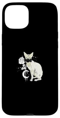 Occult Moon Rose Witchcraft Witch sphynx Cat Cyber Gothic Case for iPhone 15 Plus