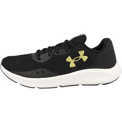 Under Armour Heren UA Charged Pursuit 3 Hardloopschoenen, Zwart Zwart Metallic Goud, 45 EU