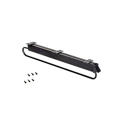 Emuca - Appendiabiti Estraibile per Armadio, Barra Appendiabiti Scorrevole di Lunghezza 800mm, Acciaio e plastica, Nero