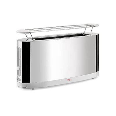 Alessi SG68 W Design Broodrooster met opzetstuk voor broodjes, van roestvrij staal en PC, wit