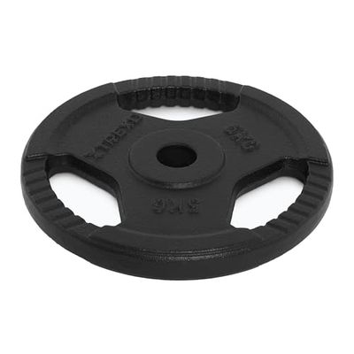 TREXO TRX-ICP001 - Disco de pesas de hierro fundido (5 kg, universal, duradero, con asas ergonómicas, compatible con mancuernas y asas para entrenamiento de fuerza y funcional)