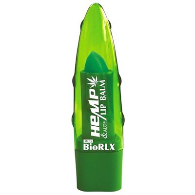 BioRLX Aceite de cáñamo con bálsamo labial Aloe Vera SPF15, sin color, sin parabenos, sin THC (1 unidad)
