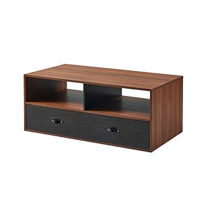 Versanora Henry Mesa de Cafe, Madera, Noyer/Noir, 106.68x106.68x45.72
