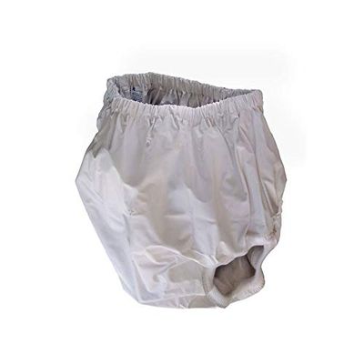 Mobiclinic PVC Waterproof Underwear, Urinary Incontience, Flexible and Washable, Reusable, Closed Model, White, Size 4 (45-60 cm Waist), Unisex