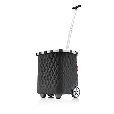 reisenthel Carrycruiser przenośny wózek na zakupy ze stabilną aluminiową ramą, paskiem na ramię i wyjmowaną kieszenią wewnętrzną z siatki – wykonany z wodoodpornego materiału, Rhombus Black, jeden