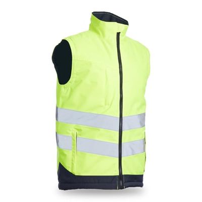 Blackrock Gilet rembourré Hi-Vis jaune/bleu marine, Hi Viz, unisexe, polaire, Gillette, vêtements de travail, chaud, gilet, coque imperméable et coupe-vent, gilet, taille M