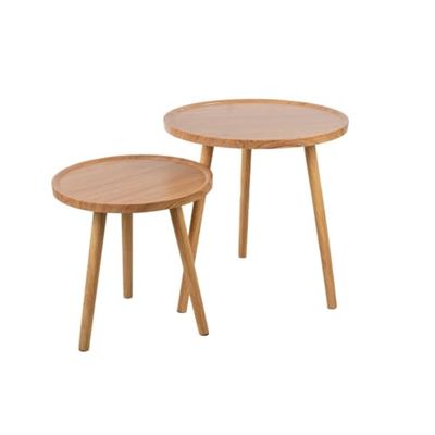 Romimex Set de mesas Natural Madera 2 Piezas