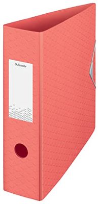 Esselte Colour'Breeze 628427 Lot de 5 classeurs A4 légers pour la maison/le bureau - Capacité de 500 feuilles - Dos 82 mm - Corail
