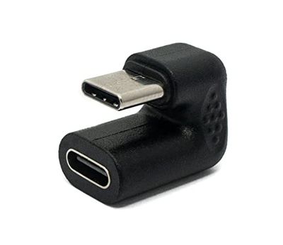 SYSTEM-S USB 3.1 U turn adapter typ C kontakt till uttag 360° vinkelkabel i svart