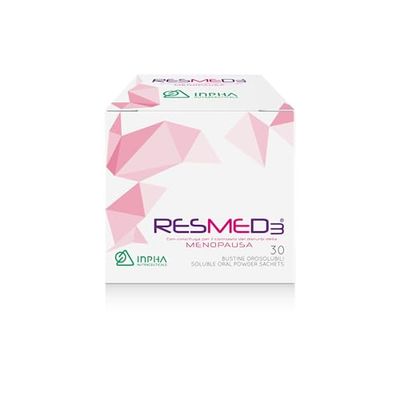 RESMED3® Benessere in Menopausa- Vitamina D3, Melatonina, Glicina, Resveratrolo e Cimicifuga ● Senza Glutine e naturalmente privo di Lattosio ● 30 Bustine Gusto Arancia
