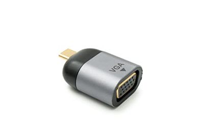 System-S Câble Adaptateur VGA Femelle vers USB 3.1 Type C mâle en Gris