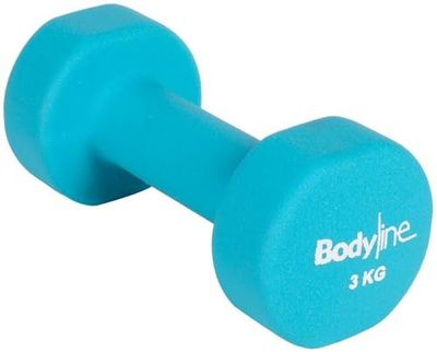 Gietijzeren halter bedekt met neopreen van 3 kg - schokbestendig en antislip - enkel - gym en HomeGym