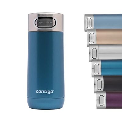 Contigo Luxe Autoseal, Termica, Thermos Acciaio Inox, Borraccia sottovuoto, Bicchiere Chiusura ermetica, lavastoviglie, Tazza caffè, Coperchio Pulizia Facile Senza BPA Cornflower, 360 ml Unisex-Adult