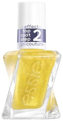 Essie gel by essie nagellack – 565 krossat guld, skimrande gelöverlack med ljusreflekterande metallisk effekt och håller upp till 15 dagar, 13,5 ml