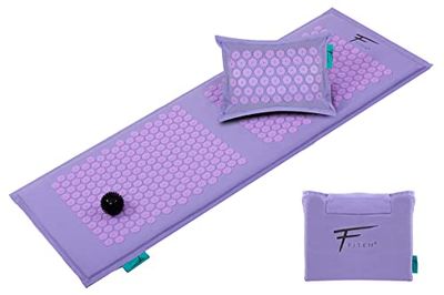 Fitem XL acupressuurmat en kussen, vulling van 100% natuurlijke kokos, massage, verlicht rug- en nekpijn, ischias, spierontspanning, massage, ontspanning en vermindert slapeloosheid