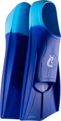 CRESSI Vera Palmes Courtes 100% Silicone avec Chaussure Fermée Unisex-Adult, Bleu/Azur, L (EU 42/44)