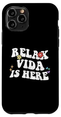 Retro Groovy Relax Vida è qui divertente festa della mamma nome Custodia per iPhone 11 Pro
