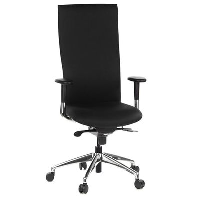 hjh OFFICE 710500 Silla de Oficina Office-Tec Tela Negro, Silla Escritorio, Respaldo Alto, ergonómica, Ajuste de Profundidad del Asiento