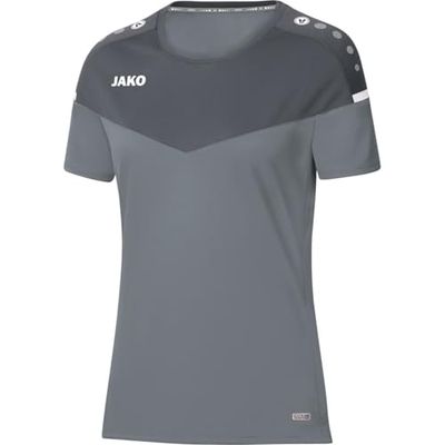 JAKO Champ 2.0, Maglietta Donna, Grigio Pietra/Antracite Chiaro, 38