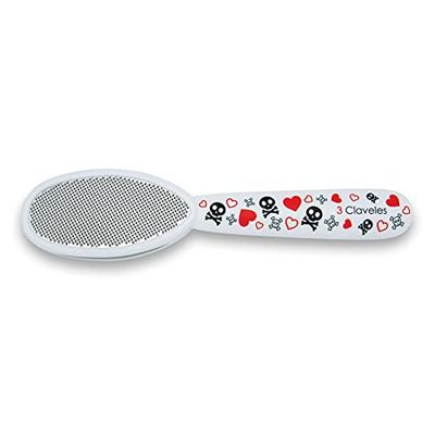 3 Claveles - Eelt schraper, eeltvijl voor voeten, pedicure, versierd, roestvrij staal, collectie Skull Lover, 20 cm