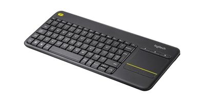 Logitech K400 PLUS Tastiera Wireless, Layout Svizzero Qwertz, Nero