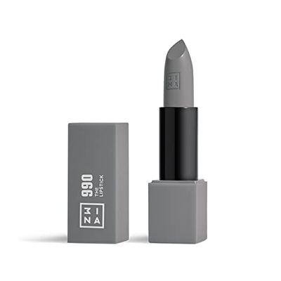 3INA MAKEUP - The Lipstick 990 - Gris Cálido - Labial Gris Cálido Cremoso - Barra de Labios Mate con Vitamina E y Manteca de Karité de Alta Pigmentación con Olor a Vainilla - Vegan - Cruelty Free