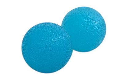 Schildkröt Unisex – vuxen anti-stress terapi-bollar, 2-pack, blå, gulbollar, handpressbollar, greppstyrketräningsbollar, greppbollar, fingertränare set, 960118, flerfärgad, 48 mm
