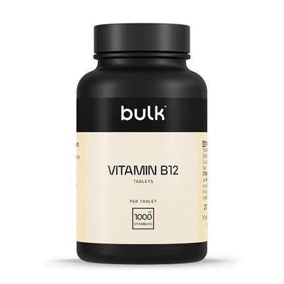 Bulk Comprimés de vitamine B12, 1000 mcg, paquet de 60, l'emballage peut varier