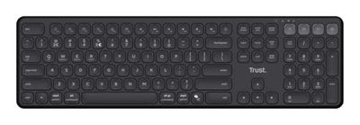 Trust Vaiya Wireless Bluetooth Keyboard + 2.4 GHz QWERTZ Layout, Standard Size Wireless Keyboard with Number Keypad, Integrated Battery, 55% Recycled Plastic, Windows iOS iPadOS macOS Android, Black