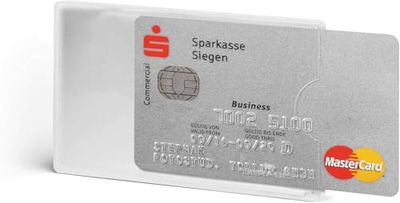 Durable 890319 Identificador de tarjeta de crédito (con bloqueo de RFID, protección de RFID, bolsa de 3 Identificadors de tarjetas) transparente