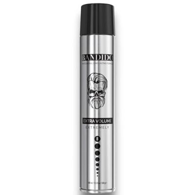 Bandido Hair Spray Extra Volume 400 ml Silver | Spray para el cabello para hombre | Volumen Spray con fuerte agarre | Grado de retención extrema 8 | Hasta 24 h de sujeción y sin pegar