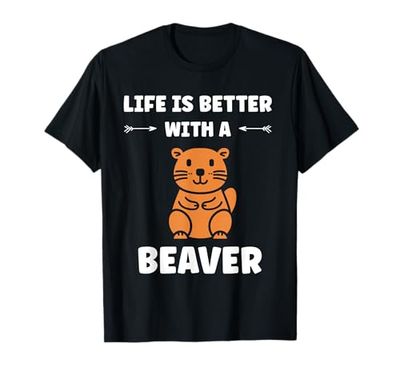 Funny Baby Beaver Minimalist Cute Life better with Beaver T-Shirt