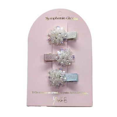 YUKO B - Pasadores sinfonía helada trío - Pinza para el pelo para niños - Accesorios para el pelo