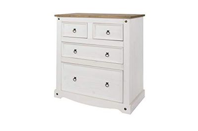 Core Products, Corona White 2+2 Drawer Chest with Natural Pine Top