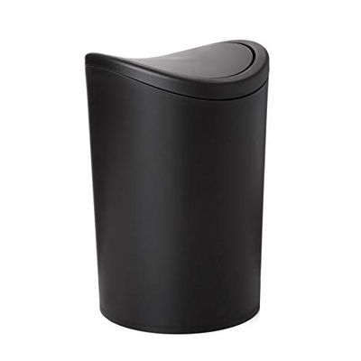 Tatay Papelera Baño con Tapa Basculante | Capacidad 6L | Diseño Compacto y Moderno | Material Resistente y Fácil de Limpiar | Fabricado en España | Medidas 19 x 19 x 28 cm – Negro