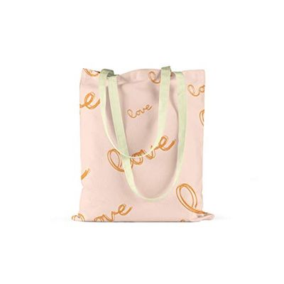 Bonamaison Printed Tote Bag, Reusable Grocery Bag, Shopping Bag, Machine Washable, Foldable, Canvas Cloth Bag with Handles, Size: 34x40 Cm