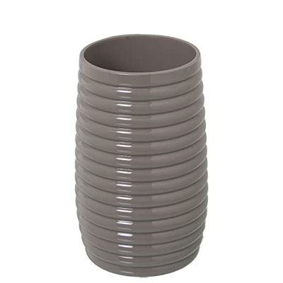 DRW Tandenborstelbeker van acryl, beige, 12 x 7 x 7 cm