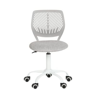 FurnitureR Tonåring, höjdjusterbar armlös uppgift, snygg arbetsstol för hem och kontor, metall, Morandigrå, 44 x 40 x 74–87 cm