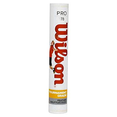 Wilson PRO 80 Volani da Badminton, velocità 78, Plastica/Sughero Naturale, WRT60230078, Bianco