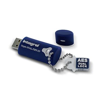 Integral Pen drive de 8GB Crypto-256 256-Bit Hardware usb encriptado 3.0 Pendrive con contraseña doble - Memoria usb FIPS 197, protección ataques por fuerza bruta, impermeable con tres capas XTS-AES