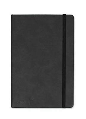 Silvine Cuaderno A5 Executive Soft Feel Negro. 160 páginas (80 hojas), a rayas, 5 mm cuadrados. Ref. 197X (148 x 212 mm)