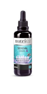 NUTRIVA Sereval Drops - Integratore Alimentare Sonno in Gocce 50 ml, Rilassamento, Stress, Umore, Benessere, Relax, con Escolzia, Giuggiolo, Griffonia, Vegan