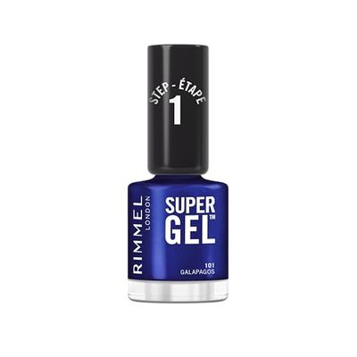 Rimmel Super Gel, 101 Galapagos, Long-Lasting Nail Polish, Easy Application, Gel-like Manicure, Chip Resistant, Clean Formula, 12ml